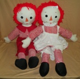 RAGGEDY ANN AND ANDY FABRIC DOLLS