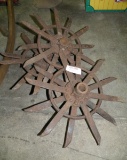 3 METAL ROTARY HOE COULTER SPROCKETS - EXPENSIVE TO SHIP