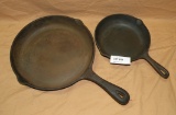 2 ASSORTED CAST IRON SKILLETS