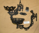 PAIR WROUGHT IRON WALL SCONCES