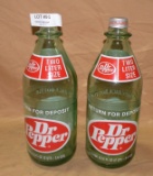 2 DR. PEPPER GLASS TWO LITER SODA BOTTLES