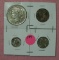 4 ASSORTED SILVER COINS - DOLLAR, QUARTER, DIME, NICKEL