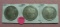 1883, 1887, 1889-O MORGAN SILVER DOLLARS - 3 TIMES MONEY