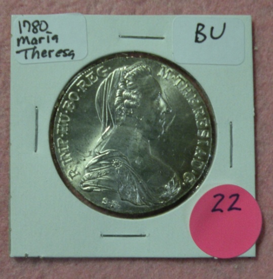 1780-S.F. MARIA THERESA THALER RESTRIKE COIN