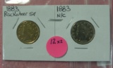 1883 NO CENTS, 1883 RACKATEER NICKELS - 2 TIMES MONEY