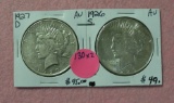 1926-S, 1927-D SILVER PEACE DOLLARS - 2 TIMES MONEY