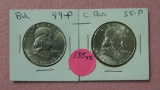 1949, 1955 FRANKLIN HALF DOLLARS - 2 TIMES MONEY