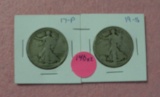 1917, 1919-S WALKING LIBERTY HALF DOLLARS - 2 TIMES MONEY