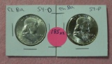 1954-D, 1957 FRANKLIN HALF DOLLARS - 2 TIMES MONEY