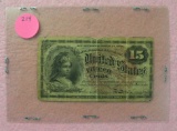 15 CENT FRACTIONAL CURRENCY NOTE