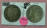 1885, 1888 MORGAN SILVER DOLLARS - 2 TIMES MONEY