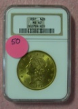 1897 LIBERTY 20 DOLLAR GOLD COIN - GRADED MS62