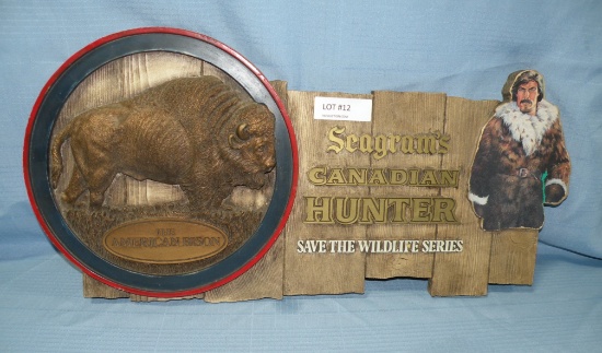 SEAGRAMS CANADIAN HUNTER ADVERTISING SIGN