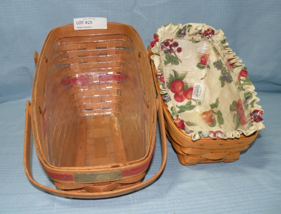 2 SIGNED, DATED LONGABERGER BASKETS - 2 TIMES MONEY