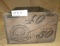 WOOD SHIPPING CRATE BOX W/OLD SILVERWARE