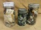 THREE GLASS JARS OF ASSORTED BUTTONS