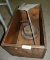 WOOD SHIPPING BOX W/2 CREAM CAN LIDS, METAL DUCK DECOY - WILL NOT SHIP