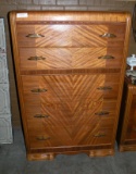 VINTAGE WATERFALL 5-DRAWER CHEST OF DRAWERS - WILL NOT SHIP