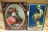 2 SINGLE-SIDED TIN COCA-COLA SIGNS - 2 TIMES MONEY
