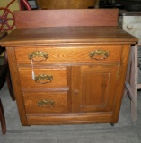 ANTIQUE COMMODE CABINET - WILL NOT SHIP