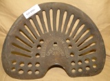 CAST IRON WESTERN LAND ROLLER CO. TRACTOR SEAT - HASTINGS NEBR.