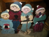 3 WOODEN ELF DECORATIONS - WILL NOT SHIP