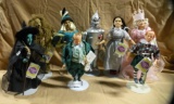 SET OF 8 WIZARD OF OZ DOLLS W/STANDS