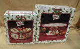 2 FITZ AND FLOYD DECK THE HALLS BOWLS W/BOXES