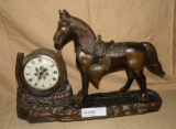 COPPER HORSE STYLE WINDUP MANTEL CLOCK