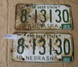 PAIR 1964 HALL COUNTY NEBR. LICENSE PLATES