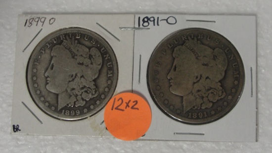 1891-O, 1899-O MORGAN SILVER DOLLARS - 2 TIMES MONEY