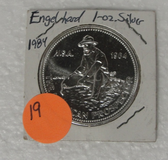 1984 ENGELHARD AMERICAN PROSPECTOR ONE TROY OZ. SILVER ROUND