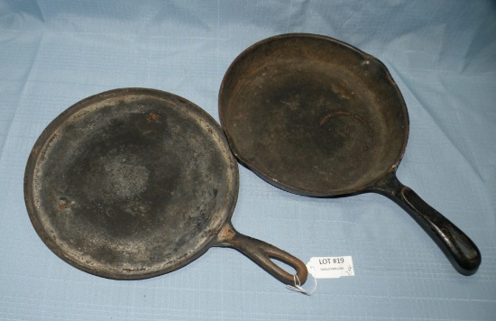 WAGNERS 1891 CAST IRONS SKILLET, FLAT CAST IRON SKILLET