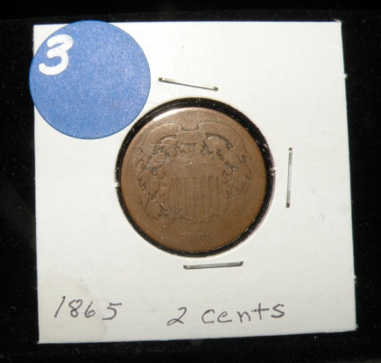 1865 TWO CENT PIECE