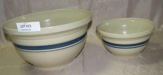 2 FRIENDSHIP POTTERY MIXING BOWLS - ROSEVILLE, OHIO