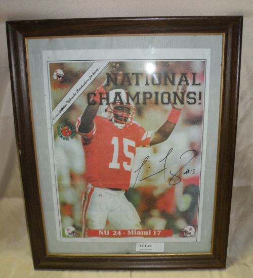 FRAMED 1995 NEWSPAPER COVER - HUSKERS NATIONAL CHAMPIONS