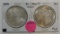 1898, 1921-D MORGAN SILVER DOLLARS - 2 TIMES MONEY