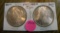 1882-S, 1883-O MORGAN SILVER DOLLARS - CHOICE BU - 2 TIMES MONEY