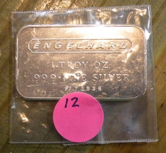 ENGELHARD ONE TROY OUNCE SILVER BAR