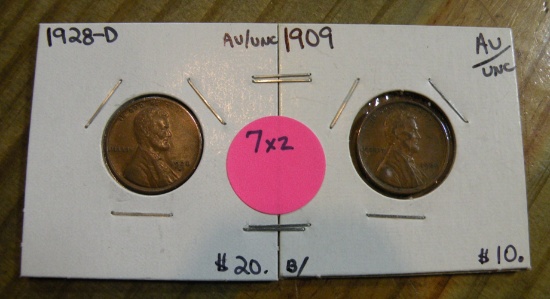 1909, 1928-D LINCOLN WHEAT PENNIES - 2 TIMES MONEY