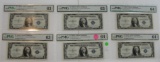 6 CONSECUTIVE NUMBERED 1935-A ONE DOLLAR SILVER CERTIFICATES - 63, 64 CHOICE