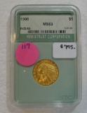 1908 INDIAN FIVE DOLLAR GOLD COIN - GRADED MS63