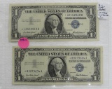 2 - 1957 ONE DOLLAR SILVER CERTIFICATE STAR NOTES - 2 TIMES MONEY