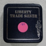 1986 LIBERTY TRADE SILVER PROOF ONE TROY OUNCE SILVER ROUND W/BOX