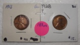 1913, 1928 LINCOLN WHEAT PENNIES - 2 TIMES MONEY