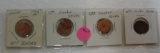4 LINCOLN CENT ERROR COINS - ALL OFF CENTER STRIKE - 4 TIMES MONEY