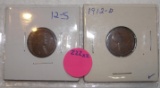 1912-D, 1912-S LINCOLN WHEAT PENNIES - 2 TIMES MONEY