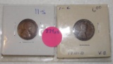 1911-D, 1911-S LINCOLN WHEAT PENNIES - 2 TIMES MONEY