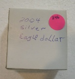 2004 SILVER EAGLE DOLLAR COIN W/BOX