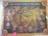 ODD SHAPED COINS OF THE WORLD DISPLAY BOARD